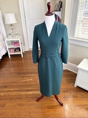 Tailored Midi Dress with Waist Belt - Women